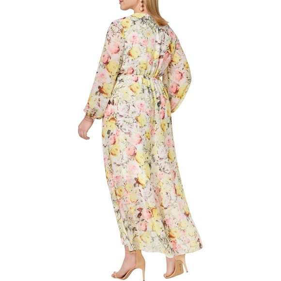 INC Womens Plus Long Sleeves Floral Print Dress - Picture 2 of 7